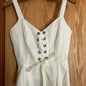 J. Crew Point Sur Linen Blend lace front top